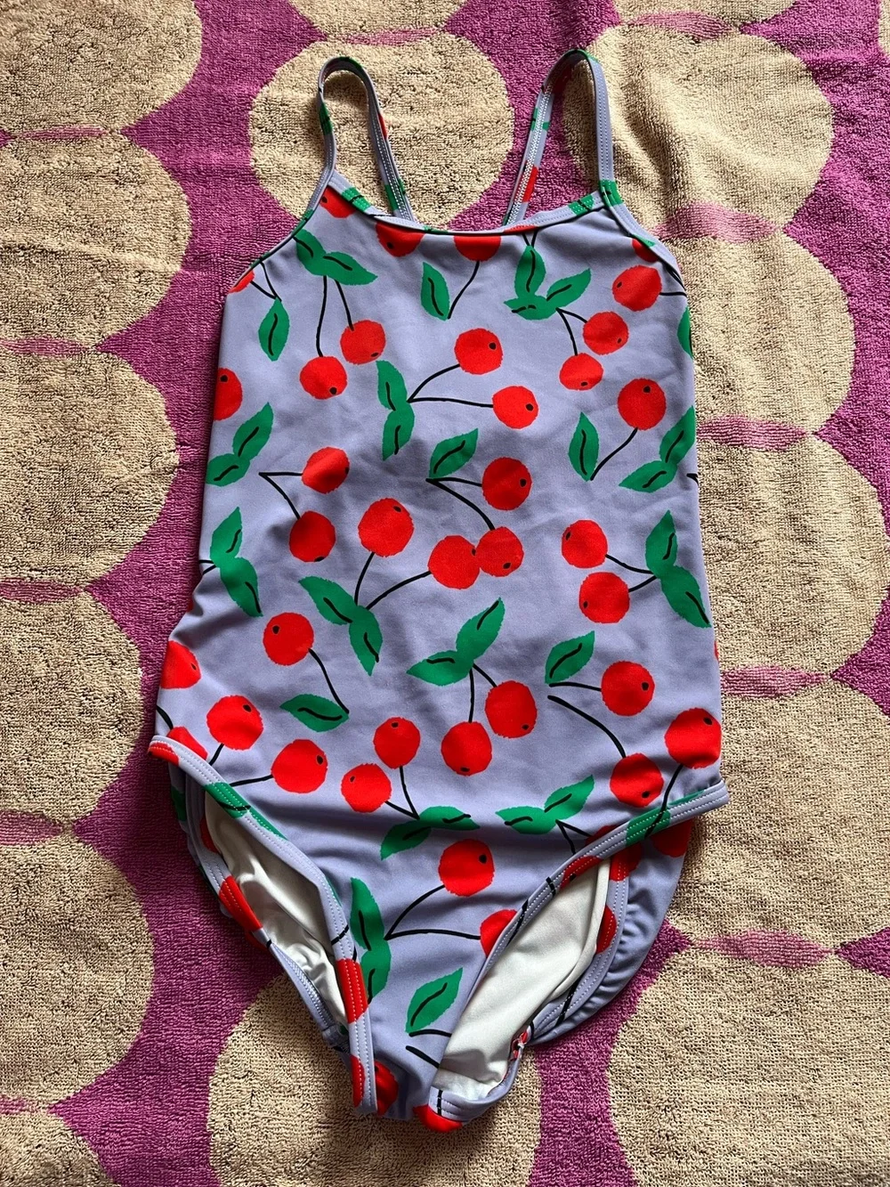 Hanna Andersson Cherry-Print One-Piece Swimsuit sz 10